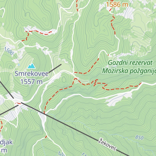 Map of Mozirska koča na Golteh
