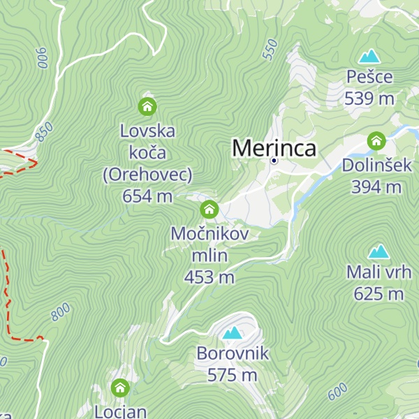 Map of Močnikov mlin