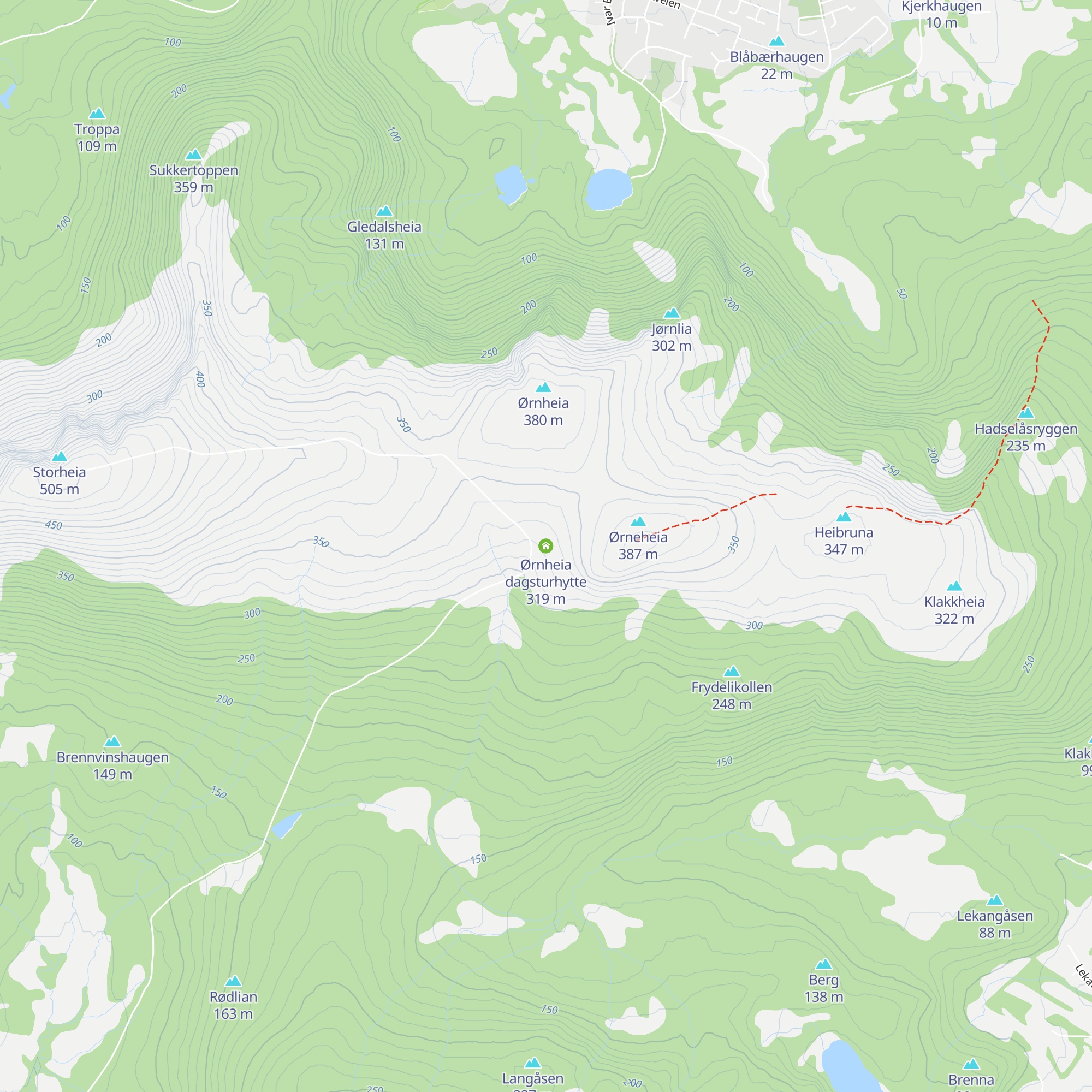Ørnheia dagsturhytte map