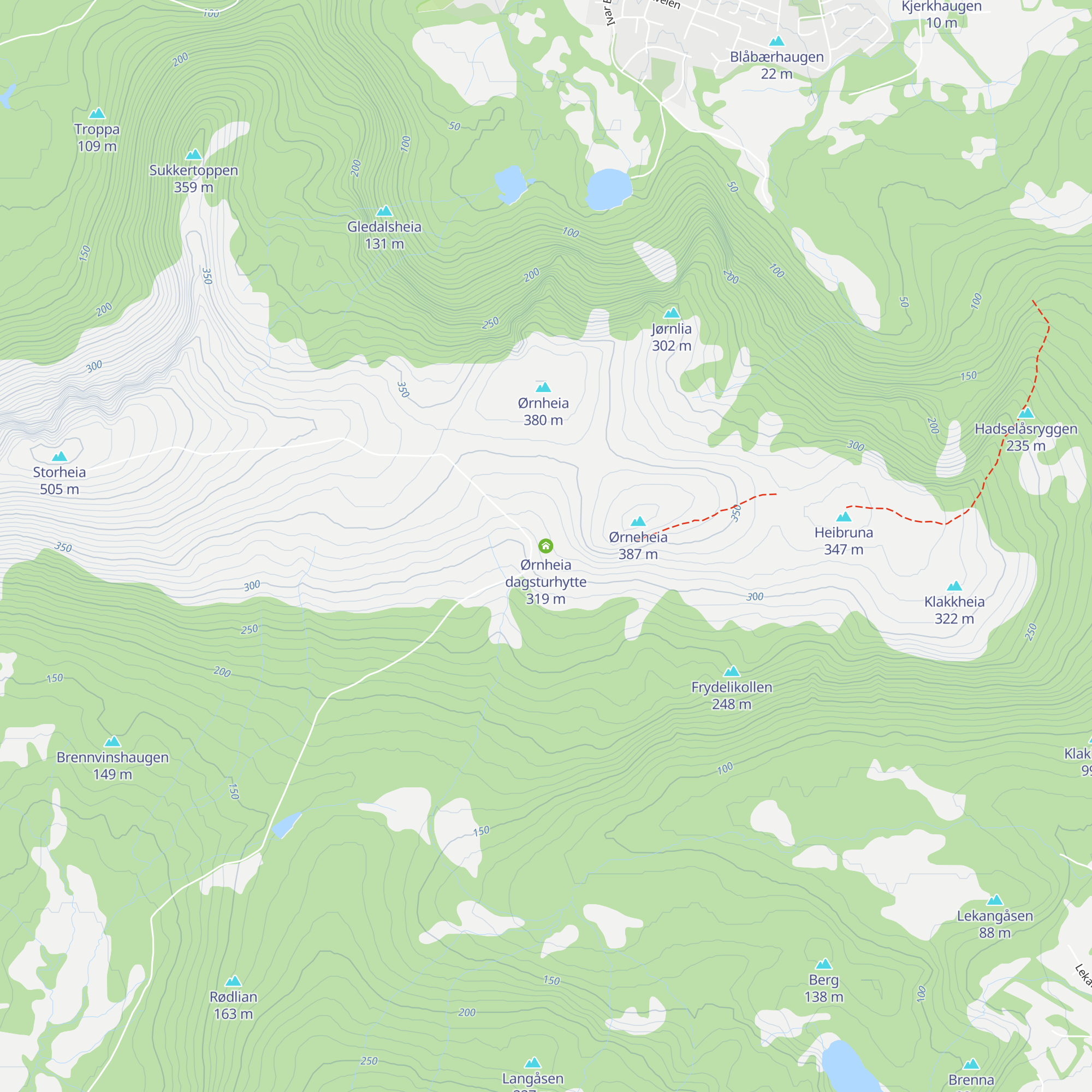 Ørnheia dagsturhytte map