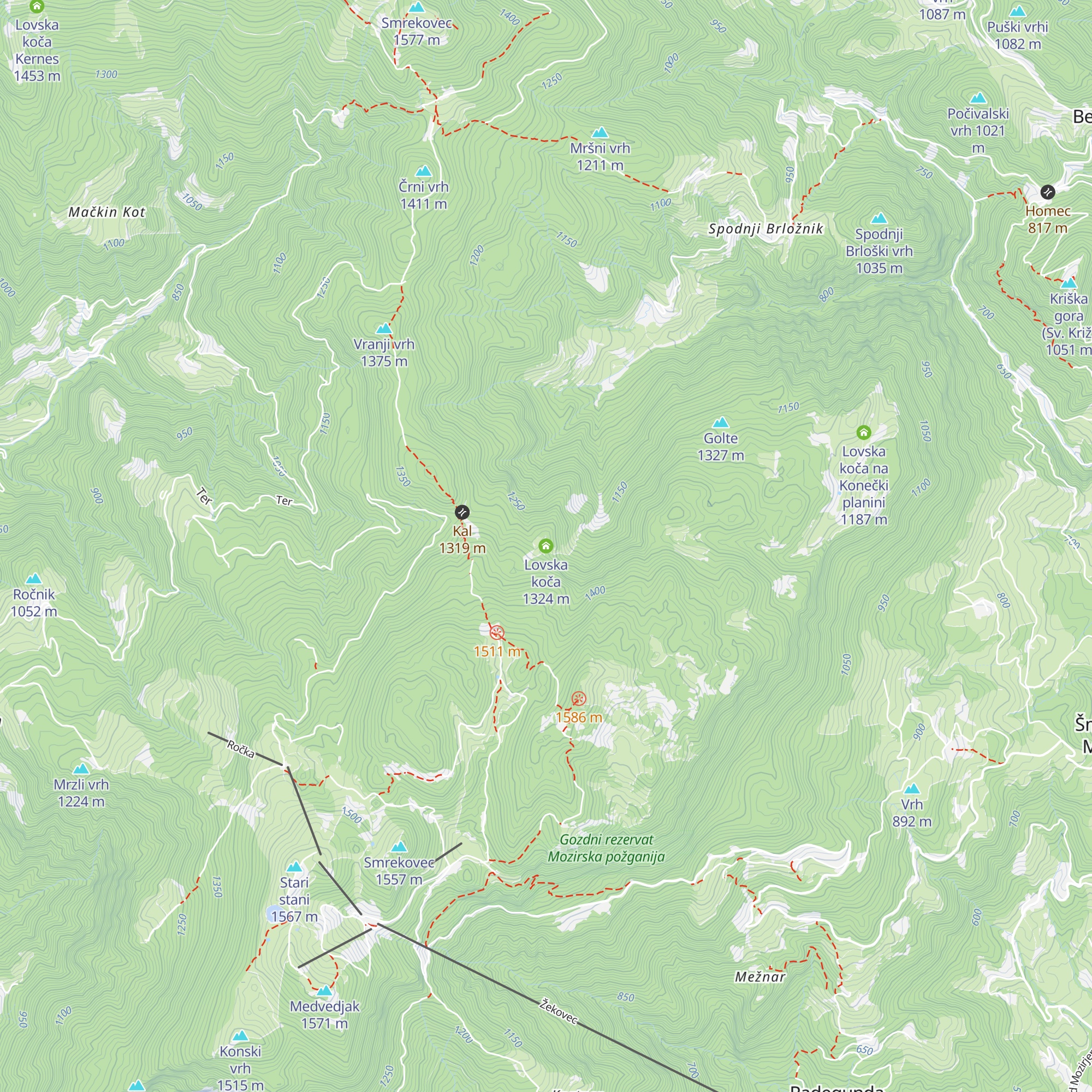 Lovska koča map