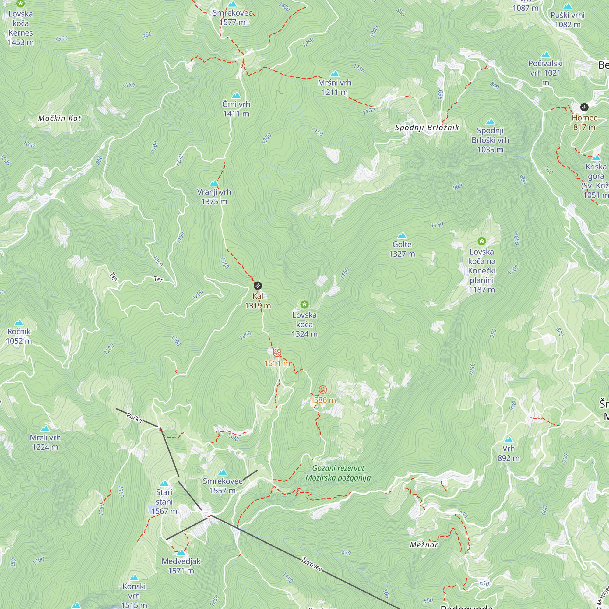 Lovska koča map
