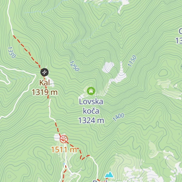 Map of Lovska koča