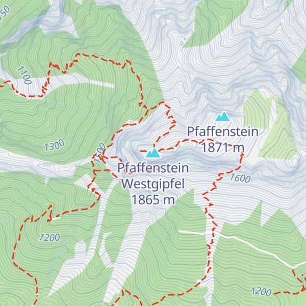 Map of Pfaffenstein Westgipfel