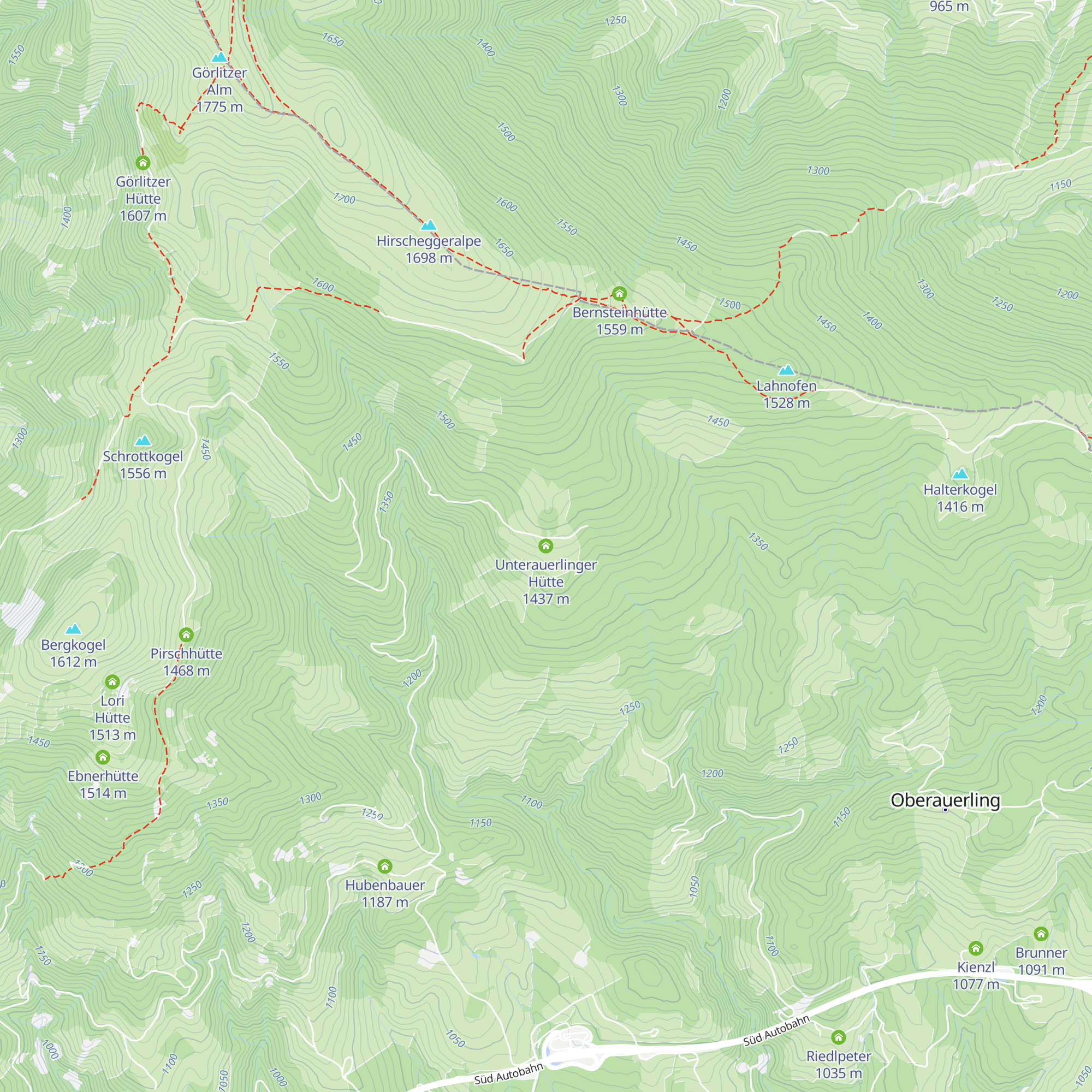 Unterauerlinger Hütte map