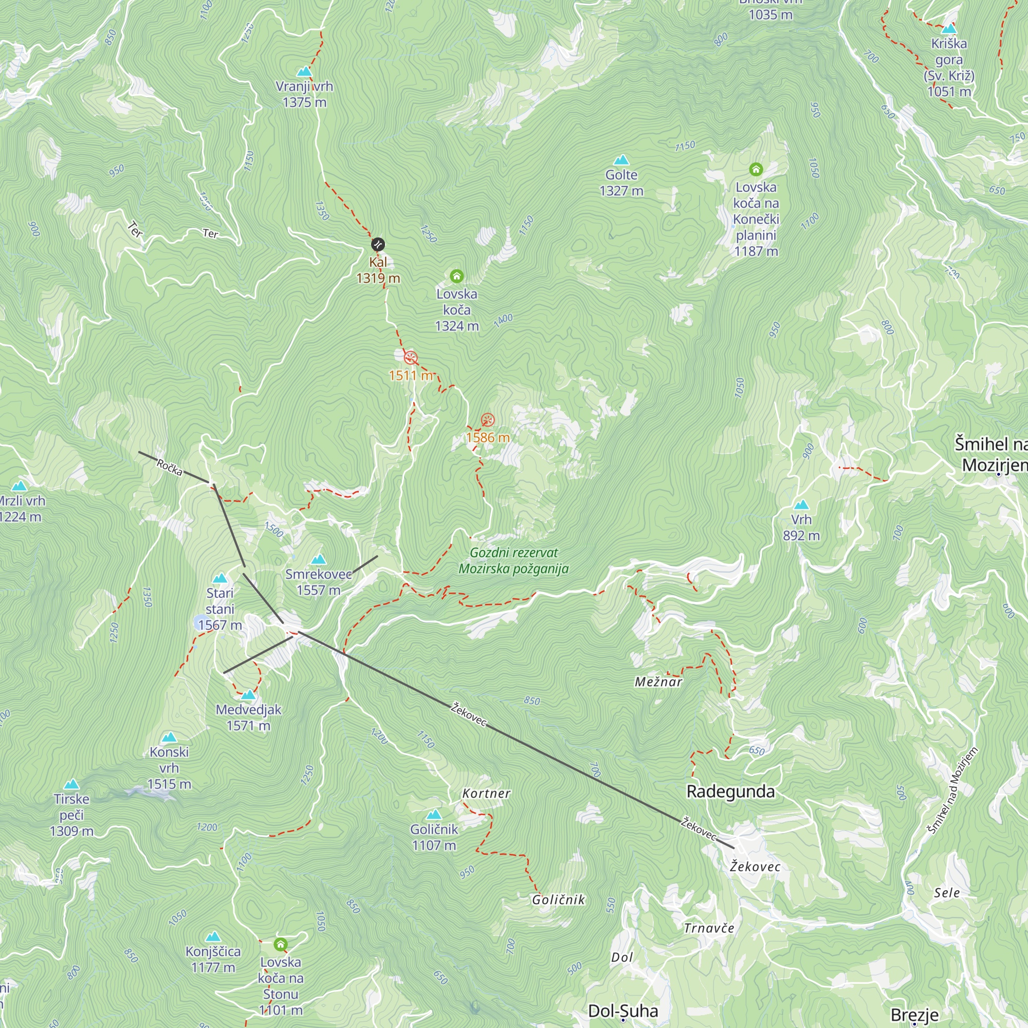 Lovska koča map