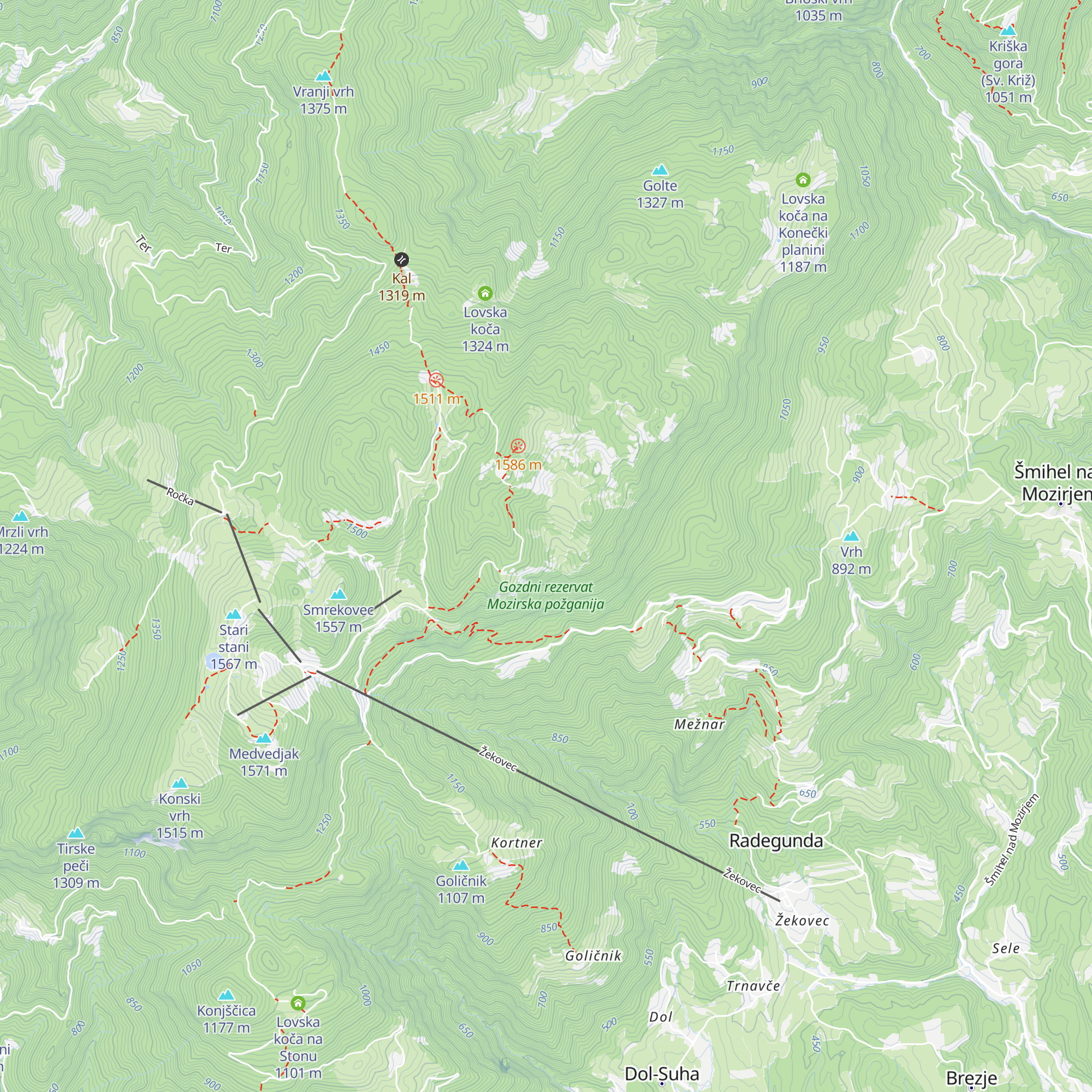 Lovska koča map
