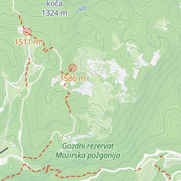 Map of Robijev bivak
