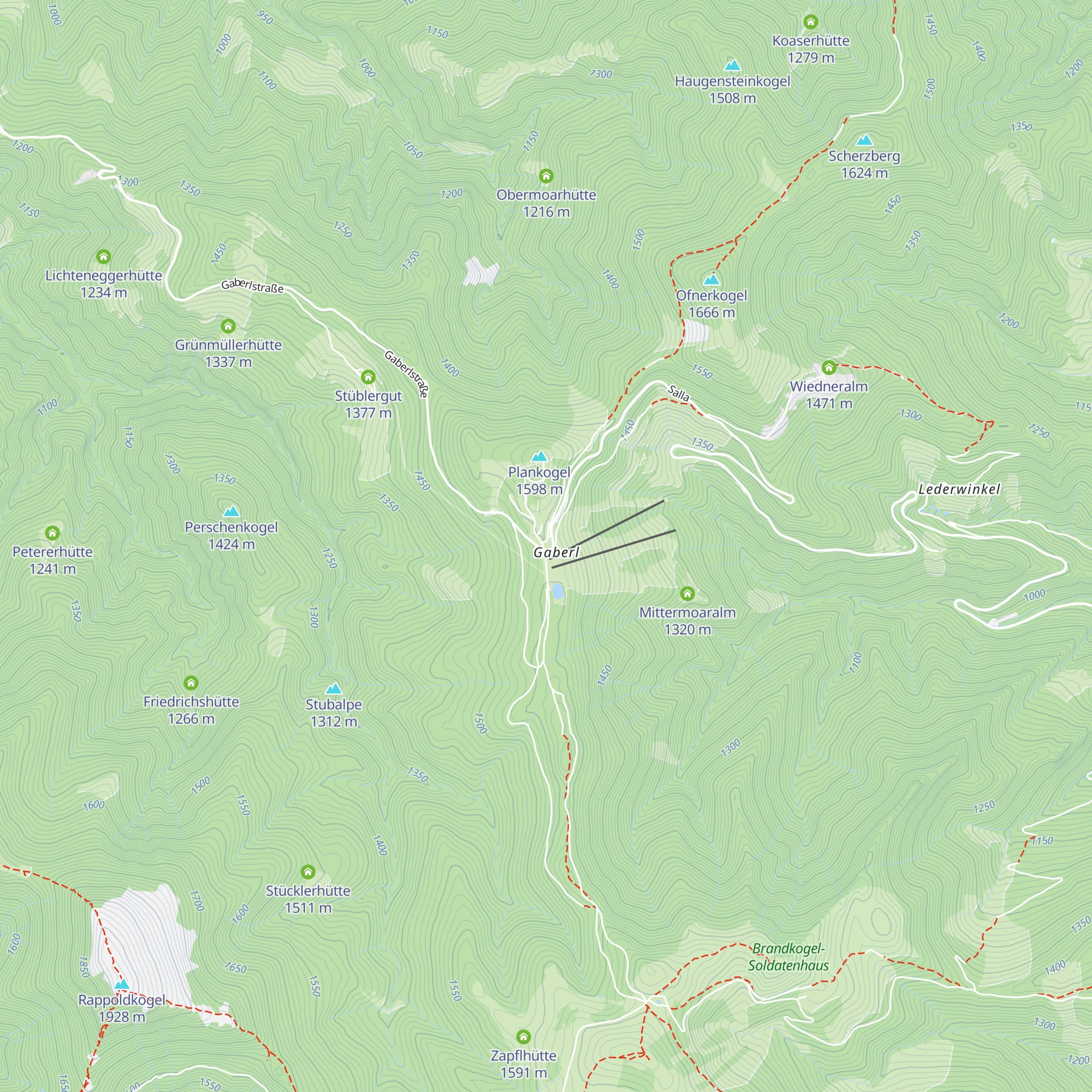 Gaberlhaus map