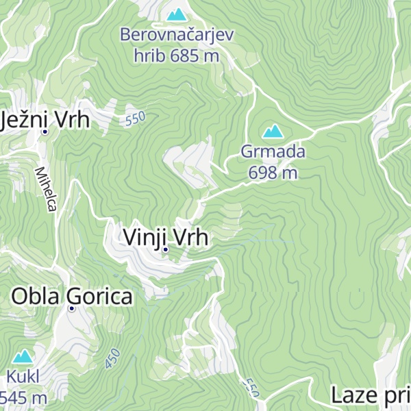 Map of Vodiški hrib