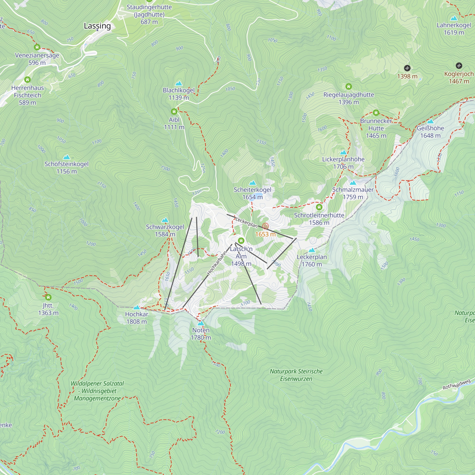 Hochkarschutzhaus map