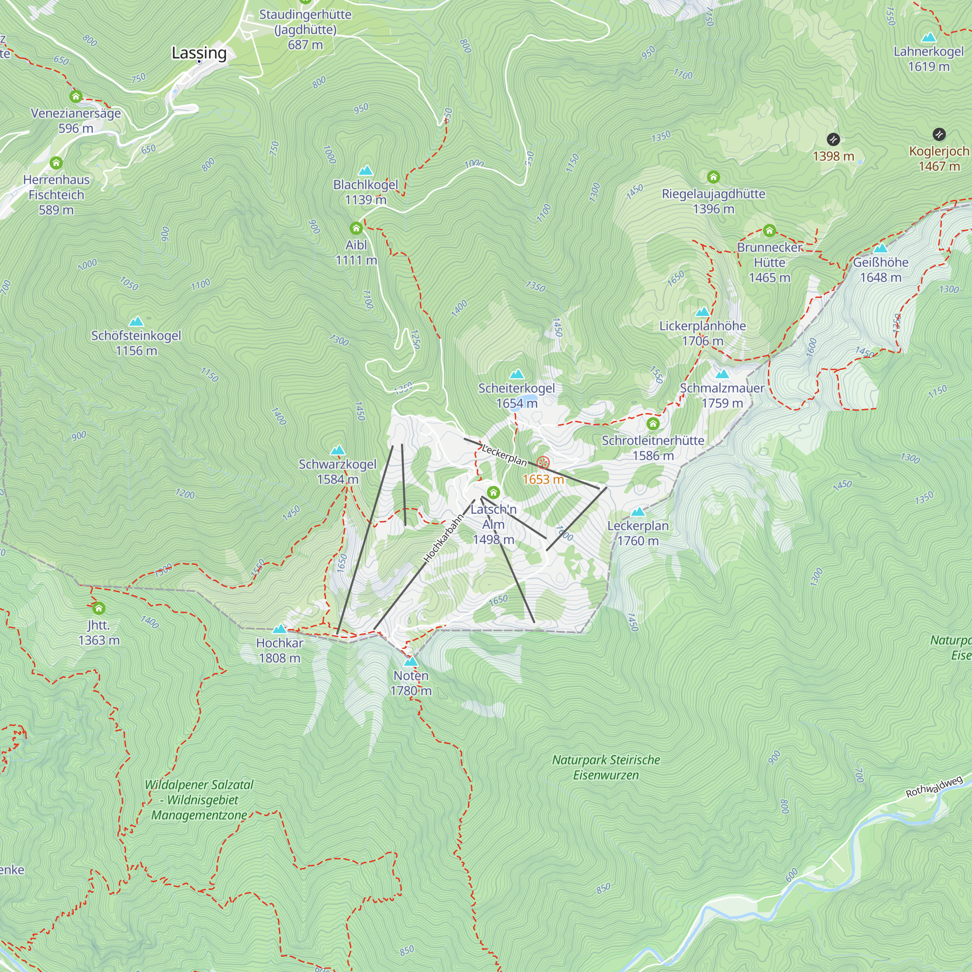Hochkarschutzhaus map