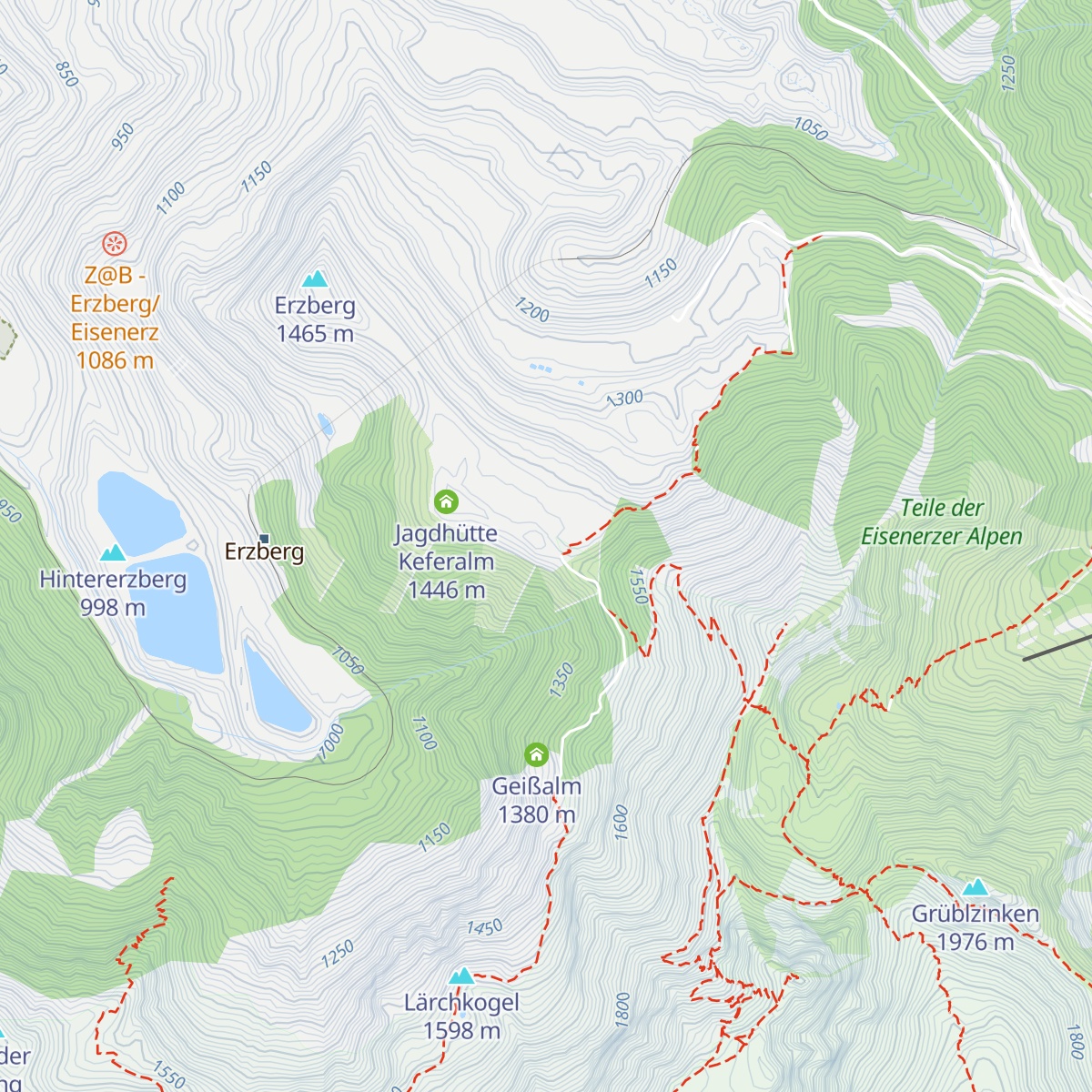 Jagdhütte Plattenalm map