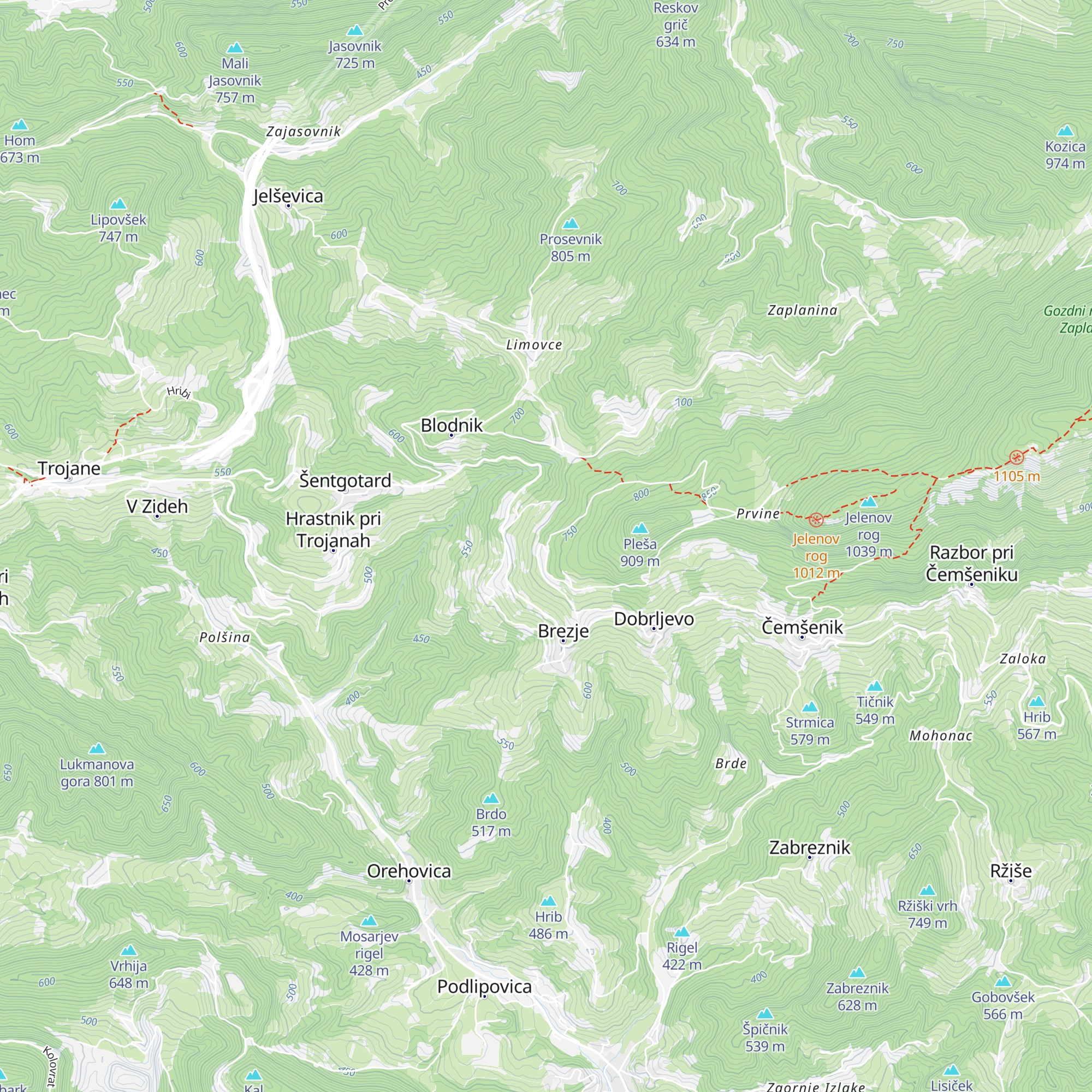Lovska koča LD Čemšenik map