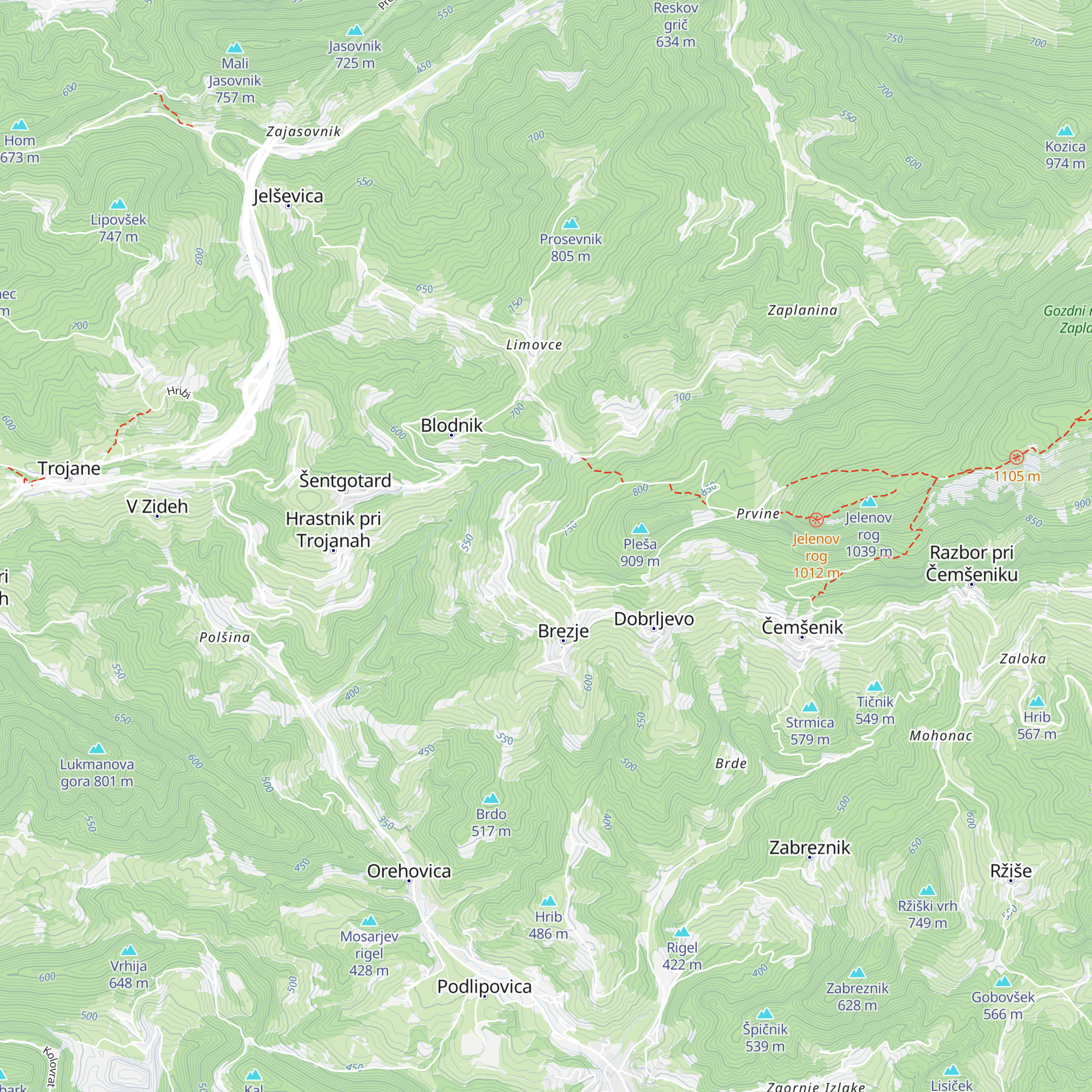 Lovska koča LD Čemšenik map