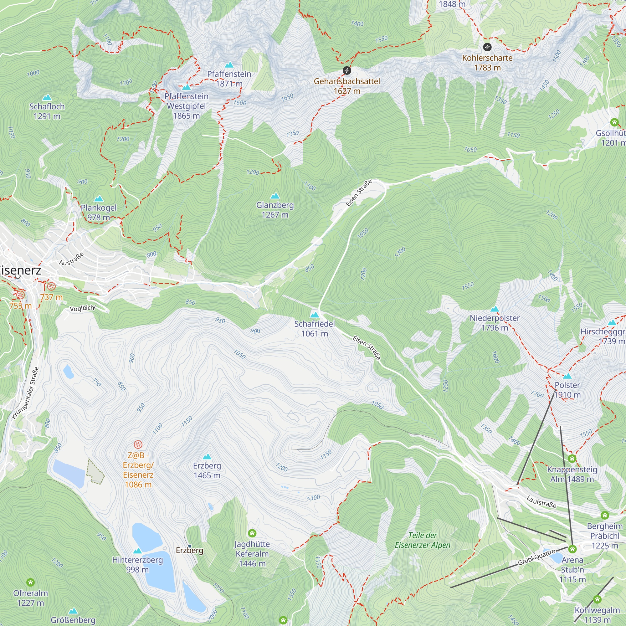 Erzbergblick map
