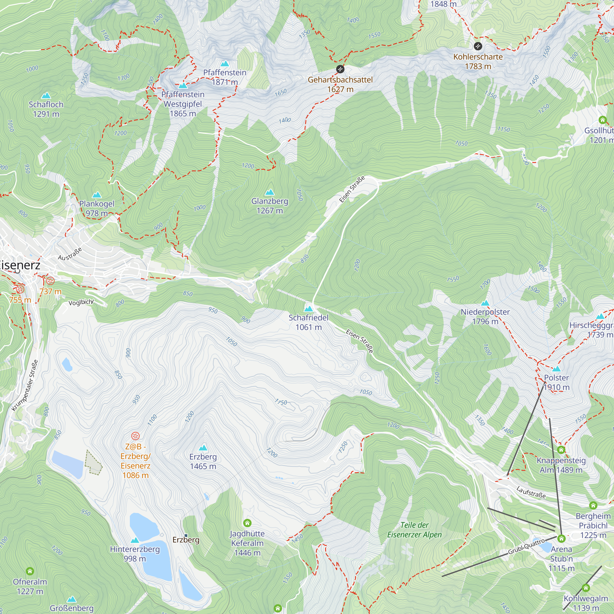 Erzbergblick map