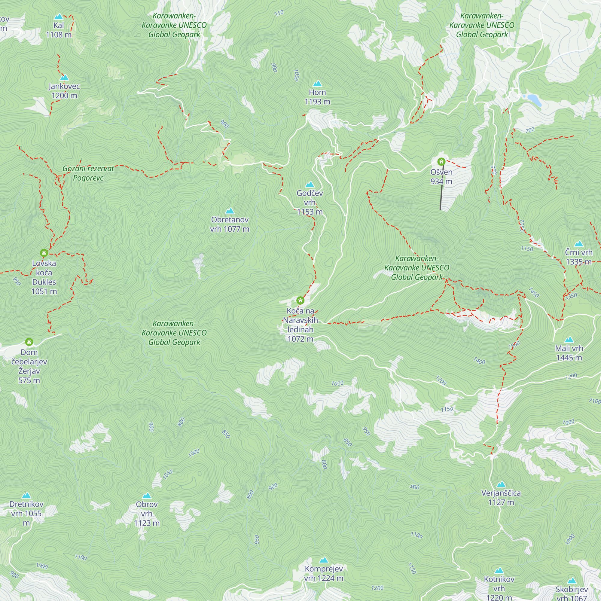 Koča na Naravskih ledinah map