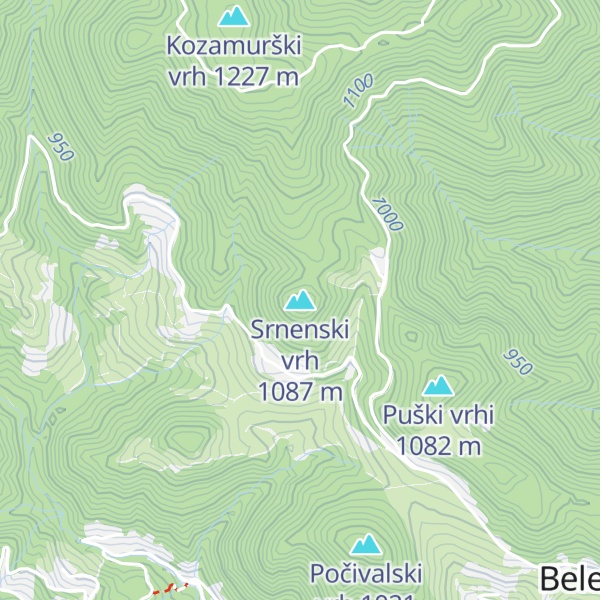 Map of Srnenski vrh