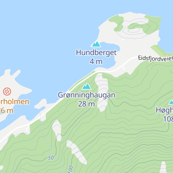 Map of Grønninghaugan