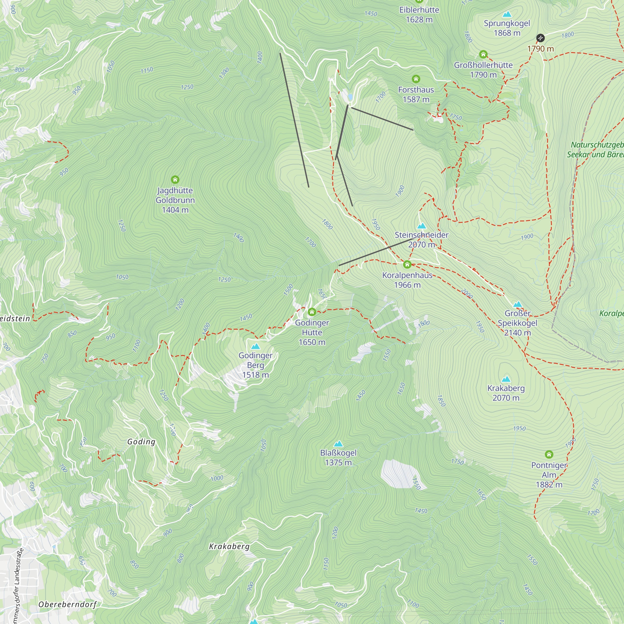 Godinger Hütte map