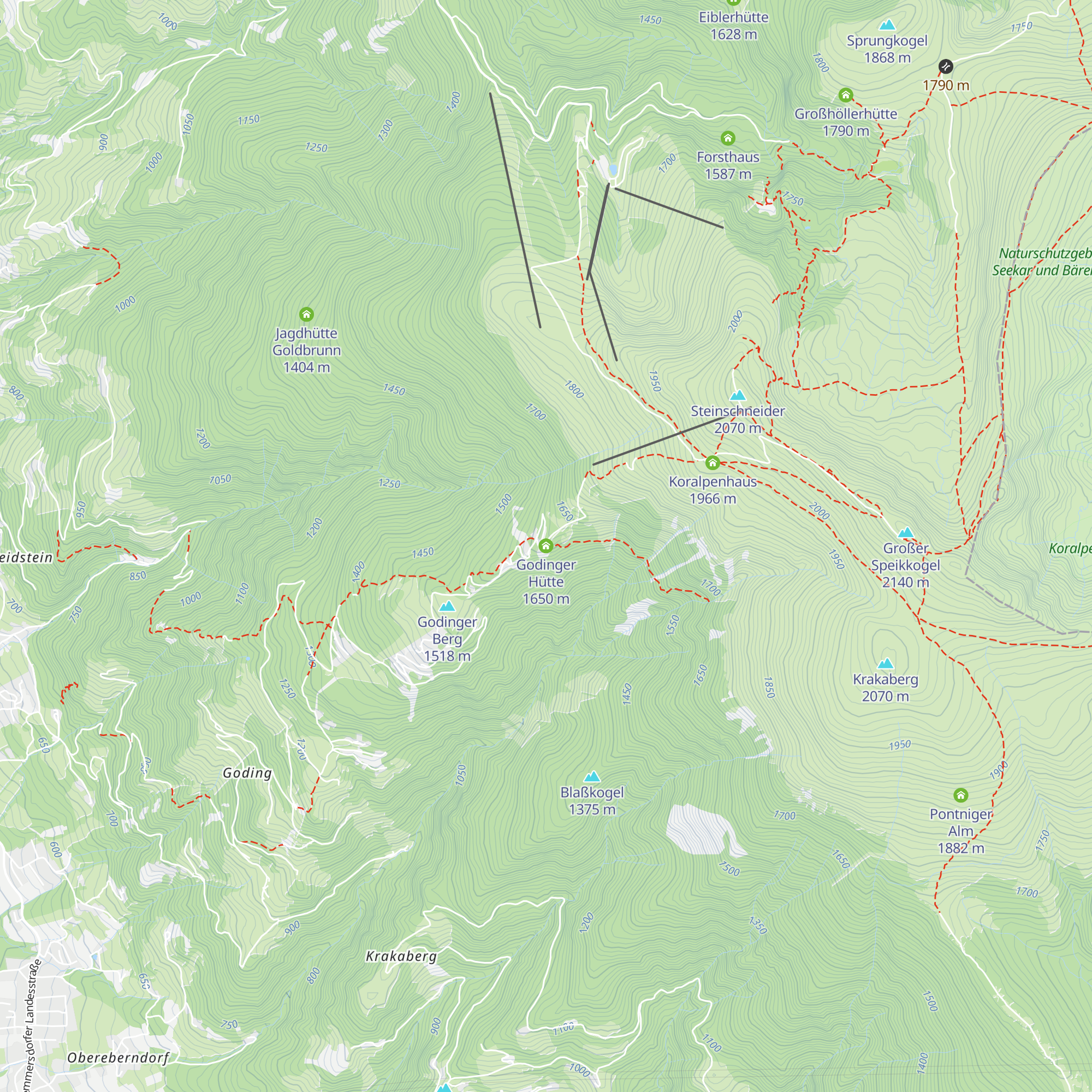 Godinger Hütte map