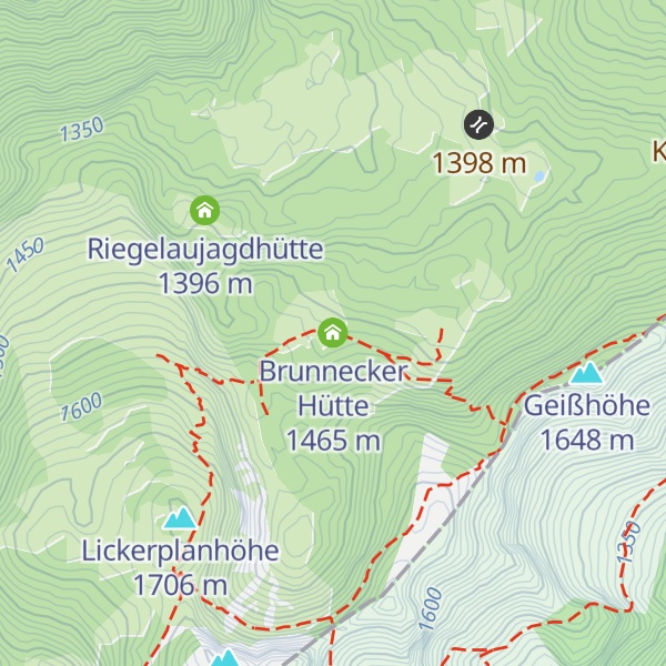 Map of Brunnecker Hütte