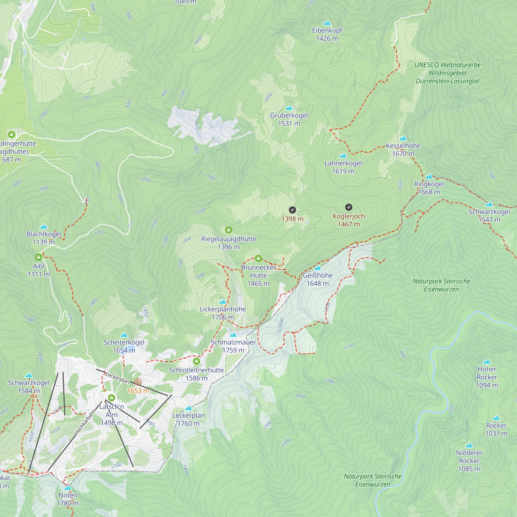 Brunnecker Hütte map