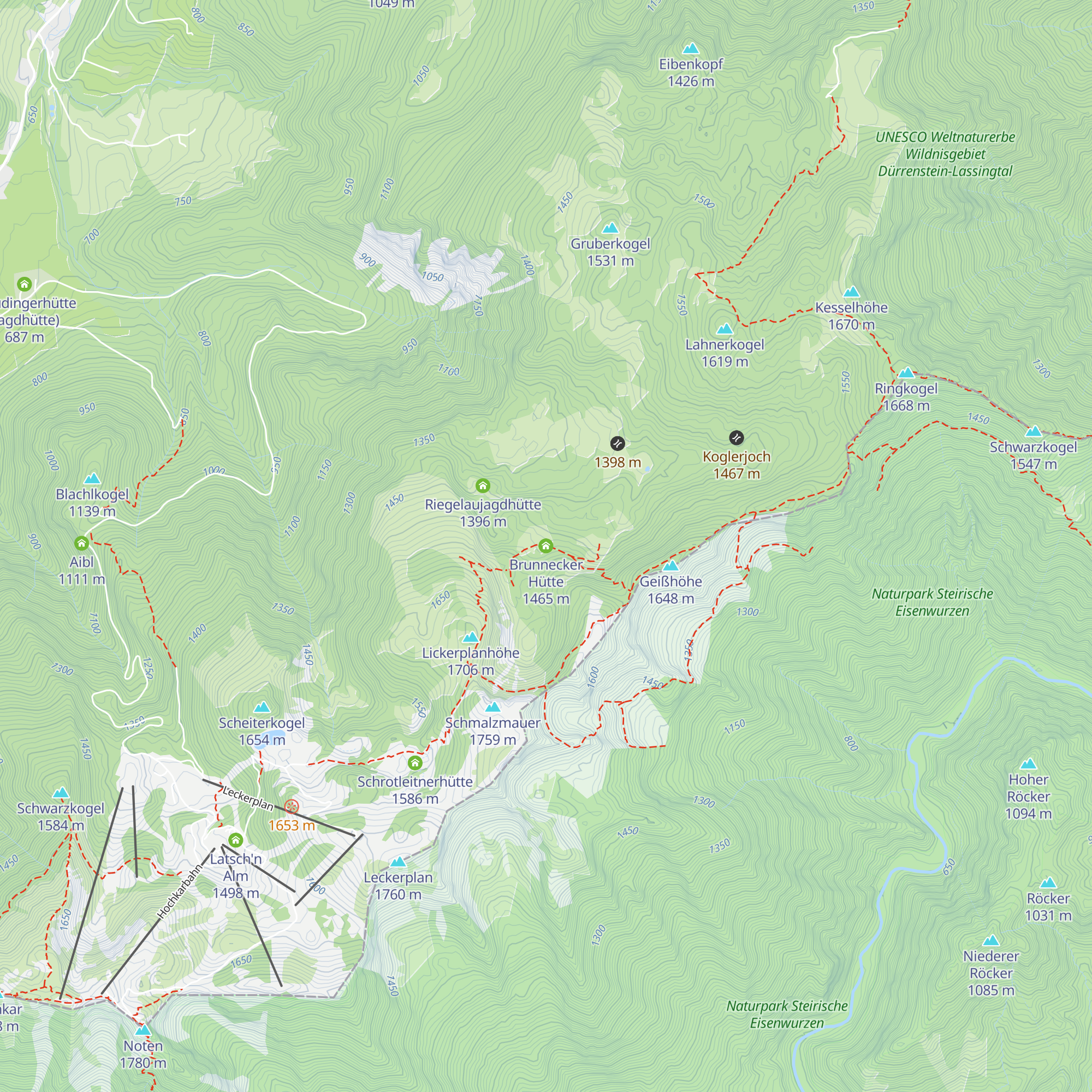 Brunnecker Hütte map