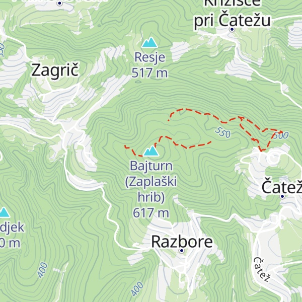 Map of Bajturn (Zaplaški hrib)