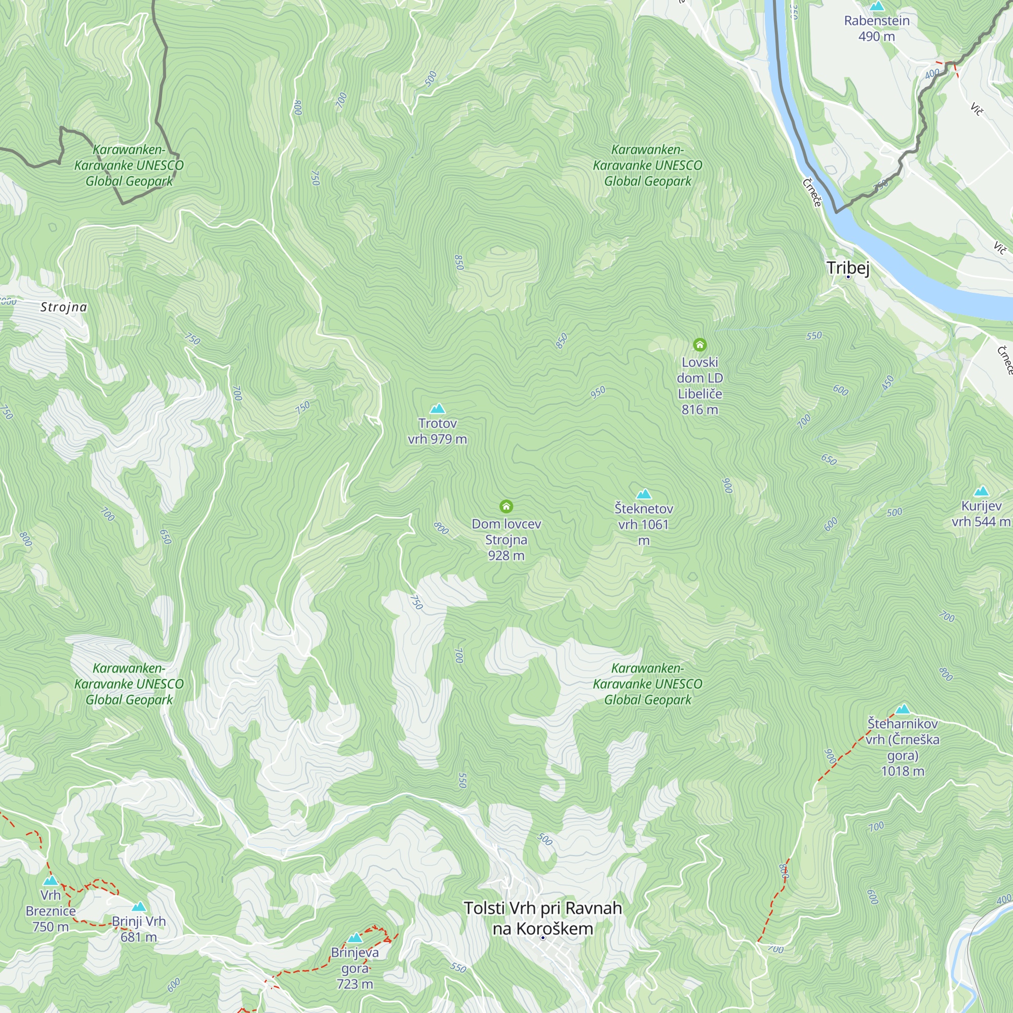 Dom lovcev Strojna map