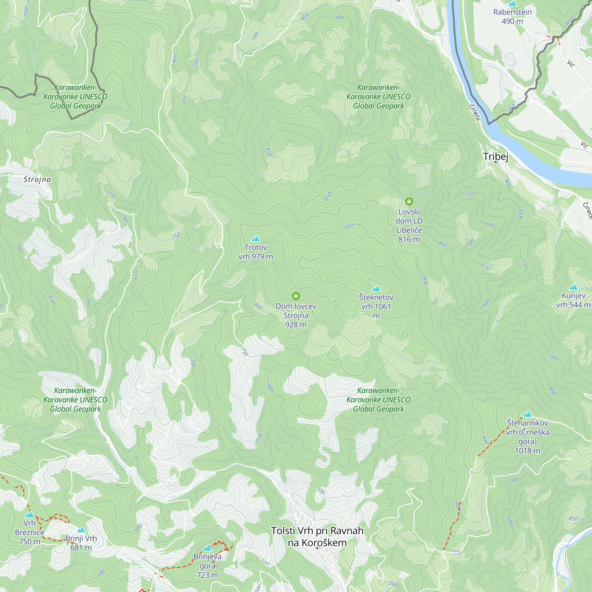 Dom lovcev Strojna map