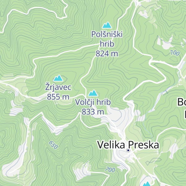 Map of Volčji hrib