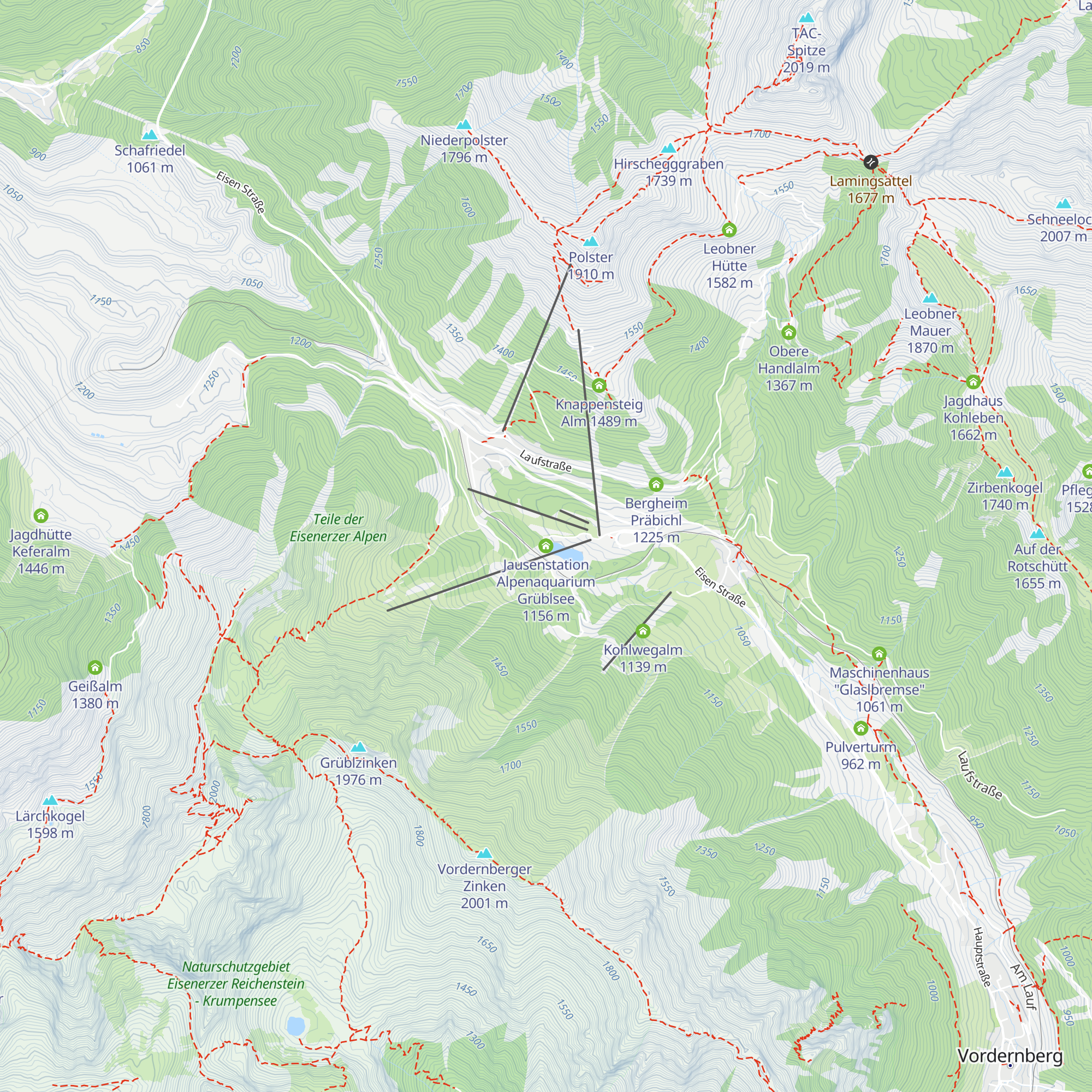 Jausenstation Alpenaquarium Grüblsee map