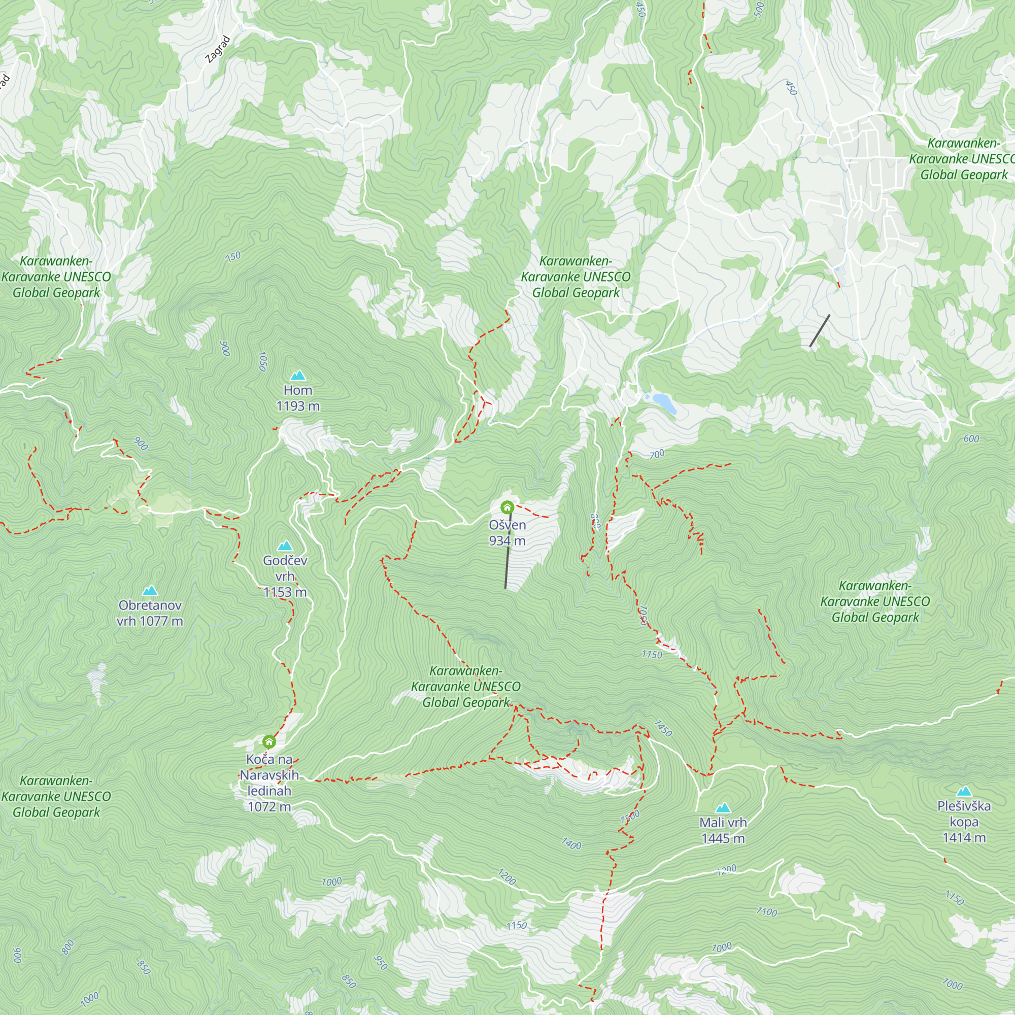 Ošven map