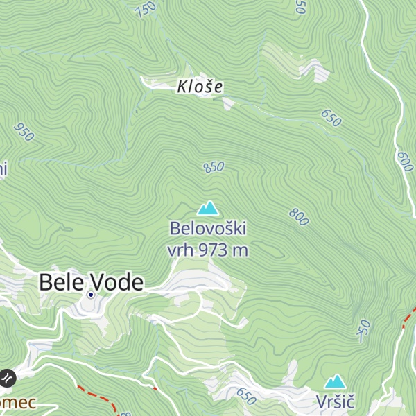 Map of Belovoški vrh