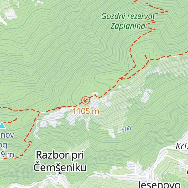 Map of Dom dr. Franca Goloba na Čemšeniški planini
