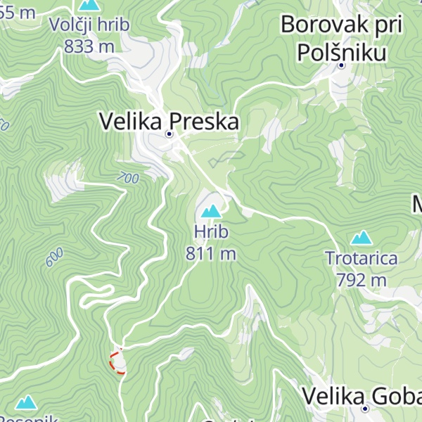 Map of Hrib