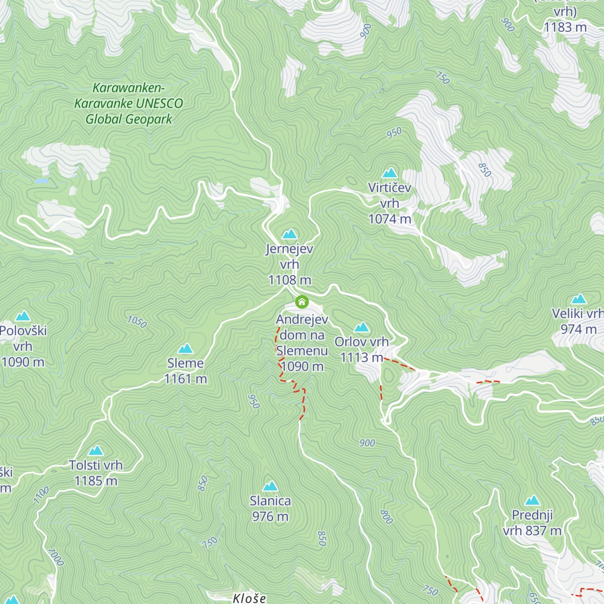 Andrejev dom na Slemenu map
