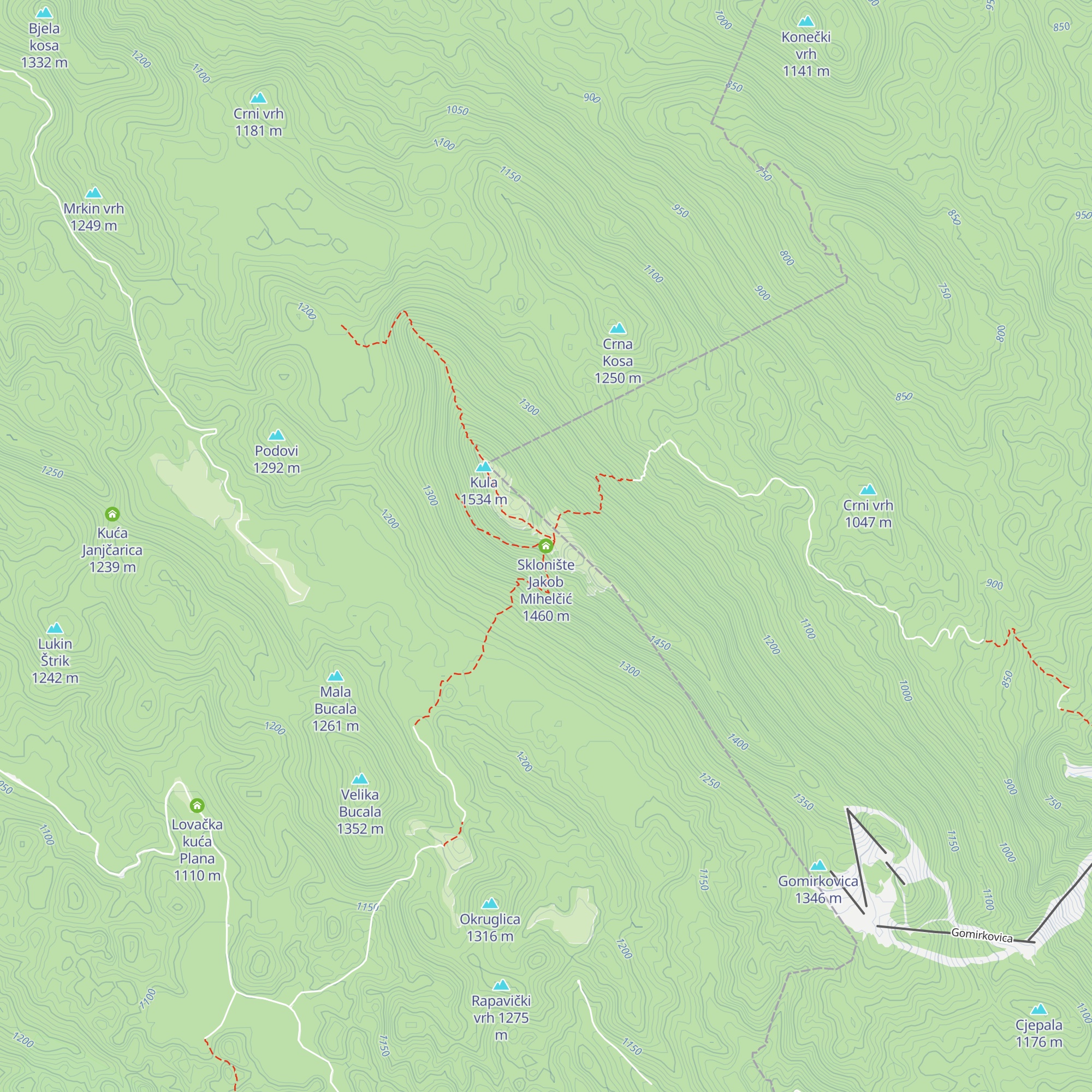 Sklonište Jakob Mihelčić map