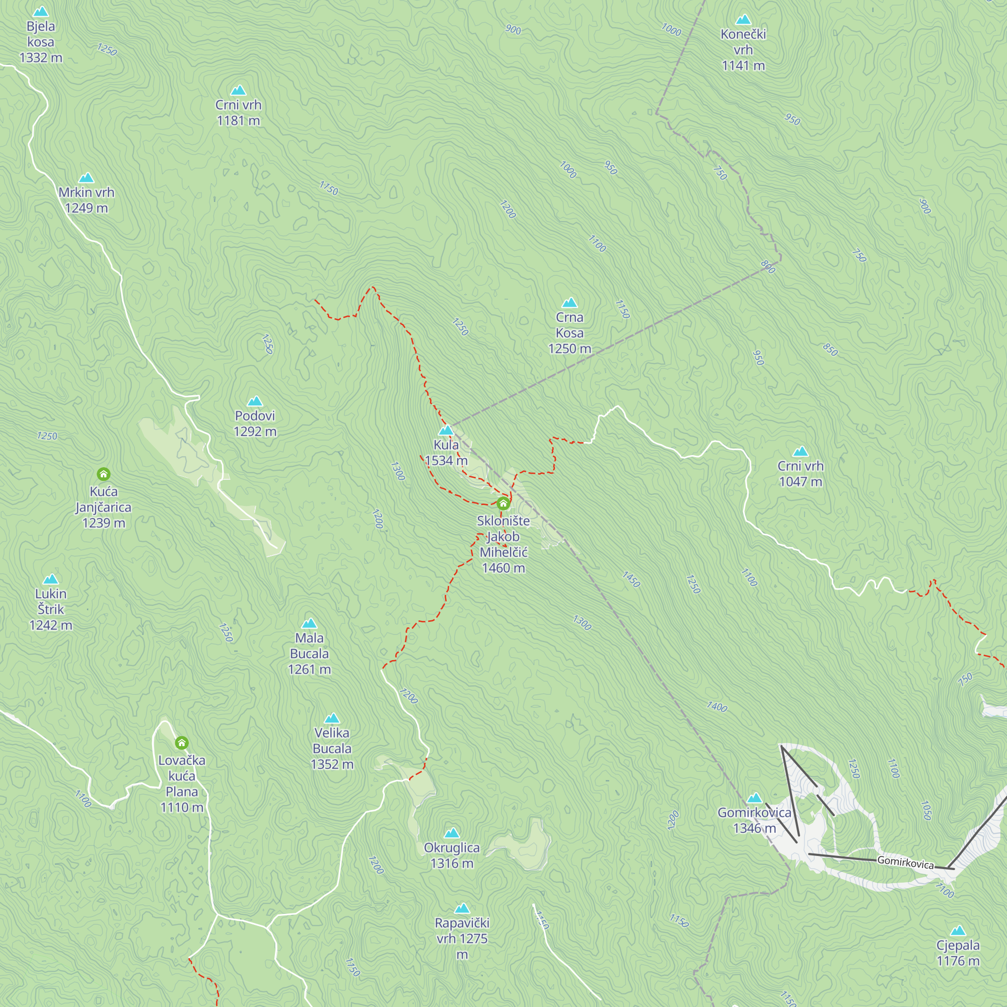 Sklonište Jakob Mihelčić map