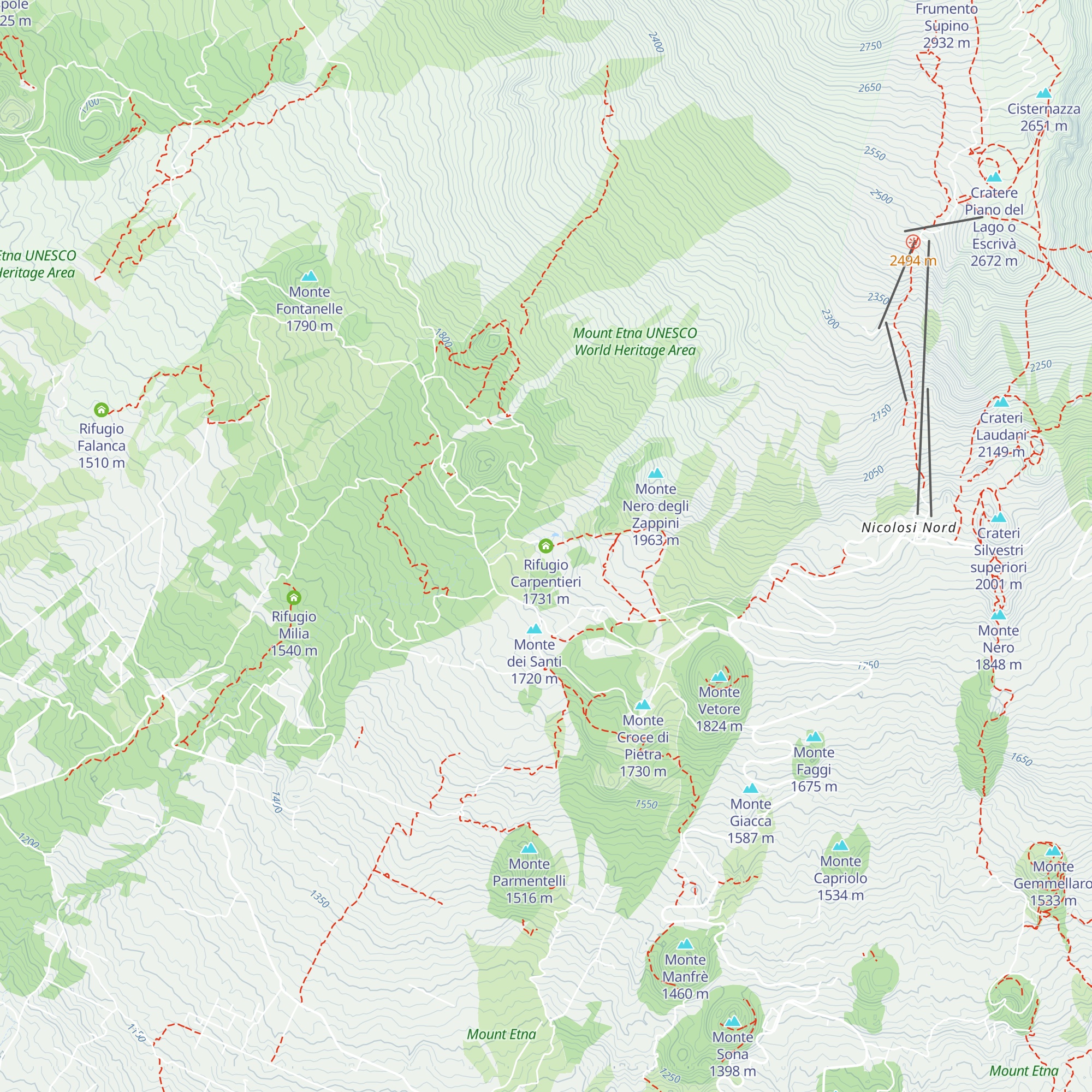 Rifugio Carpentieri map