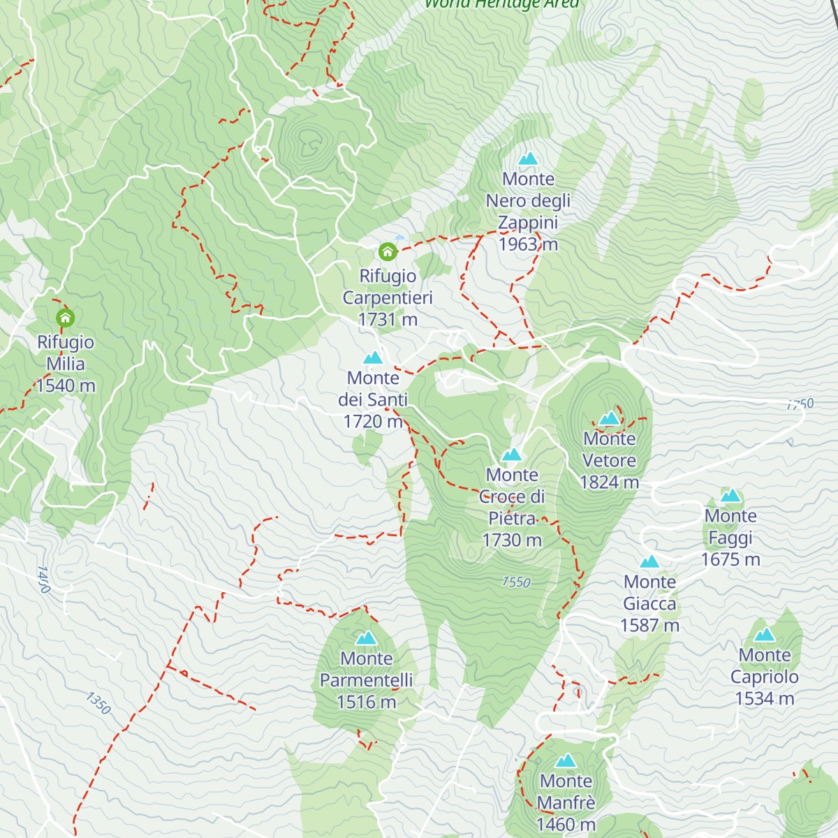 Rifugio Ariel map