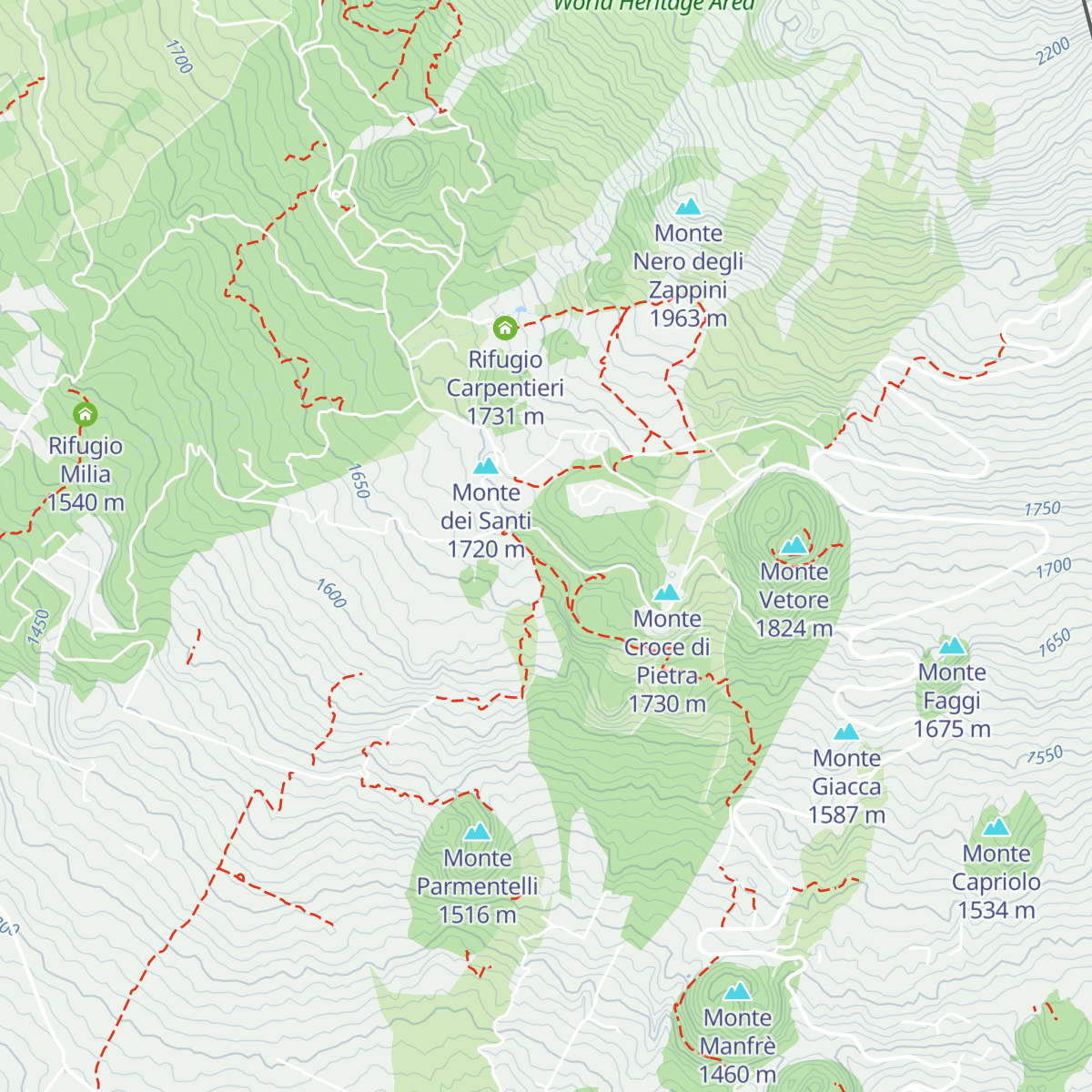 Rifugio Ariel map
