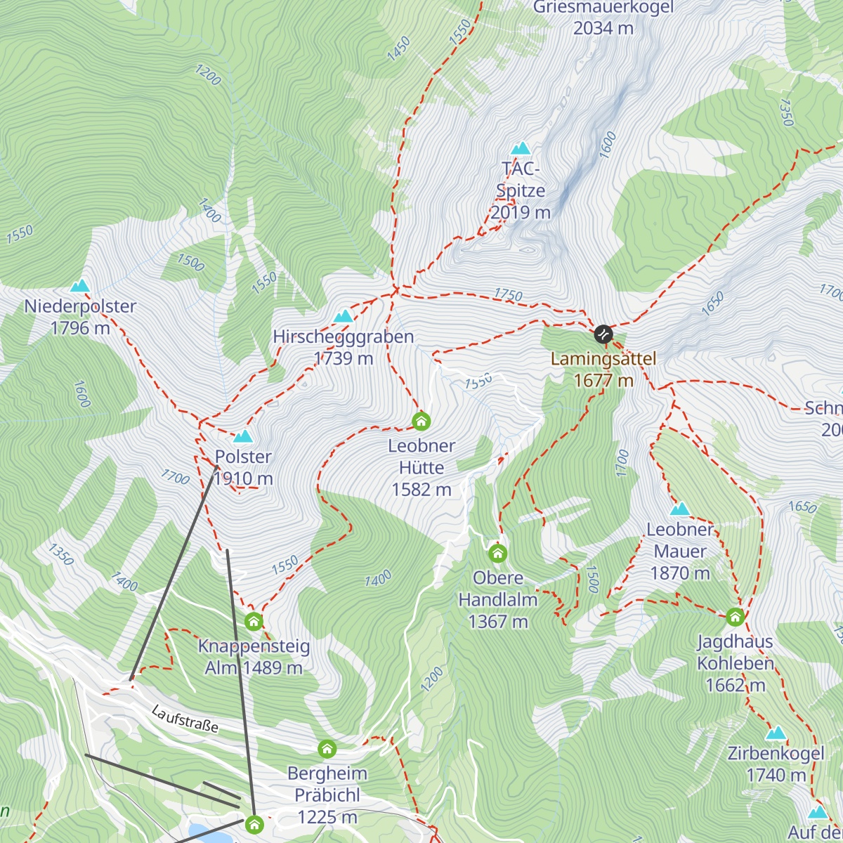 Leobner Hütte map