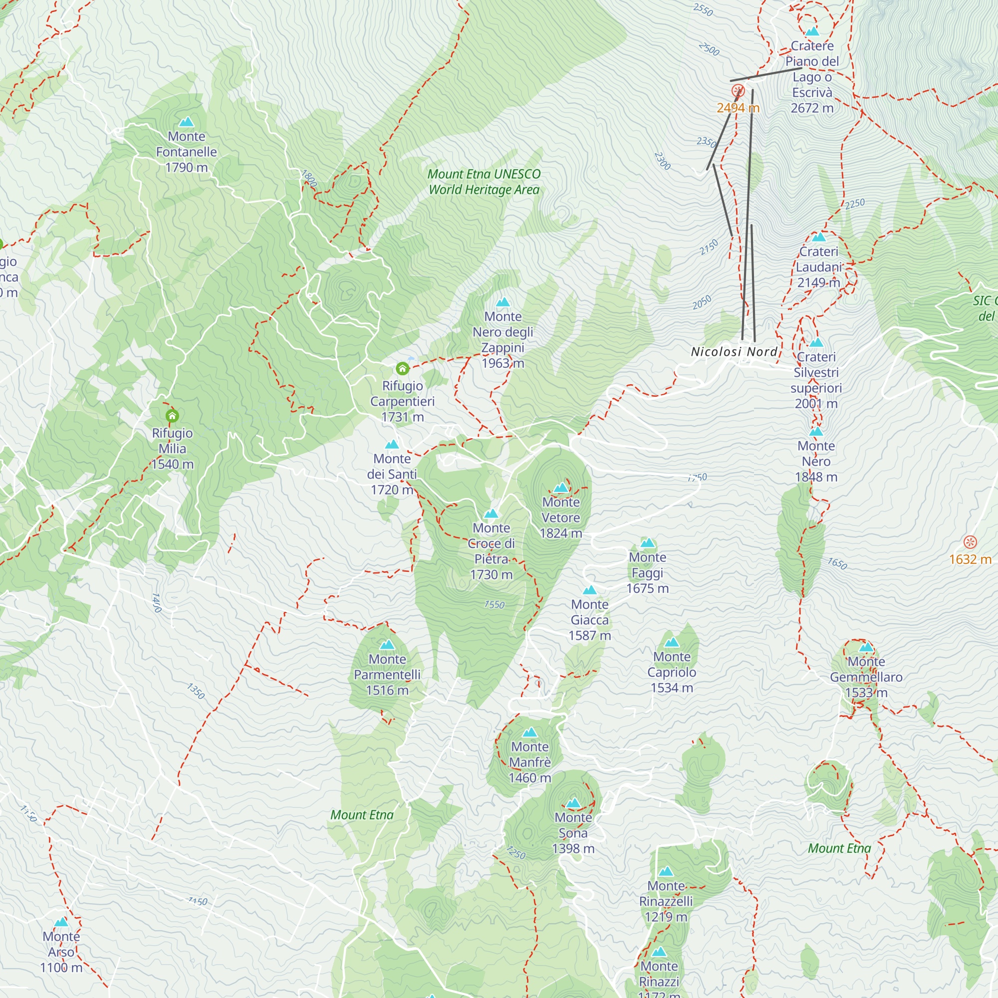 Baita dell'Etna map