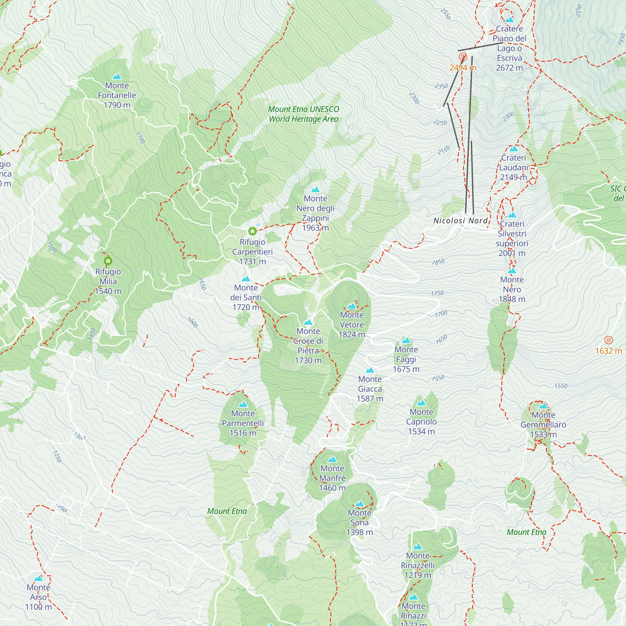 Baita dell'Etna map