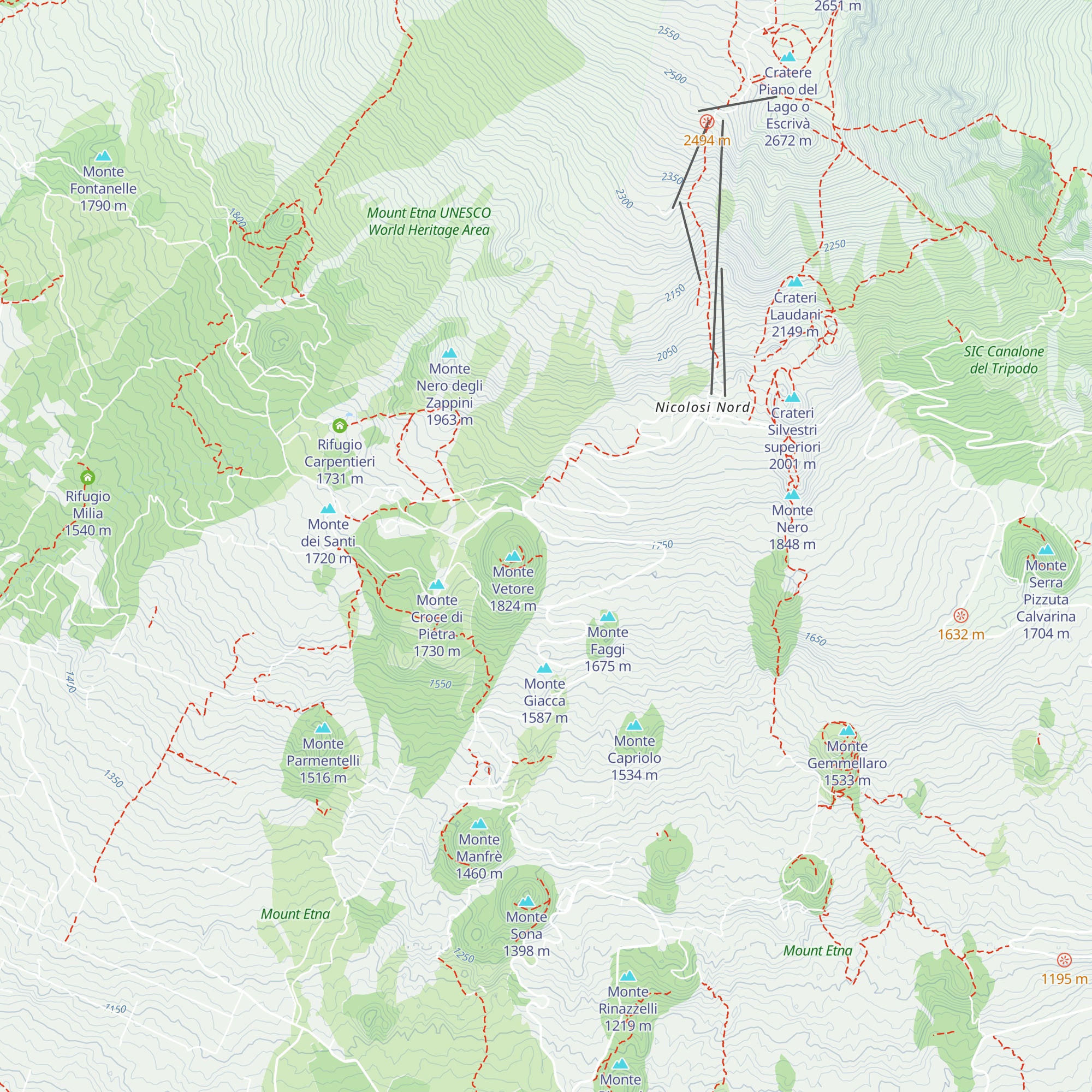 Rifugio Forestale Monte Vetore map