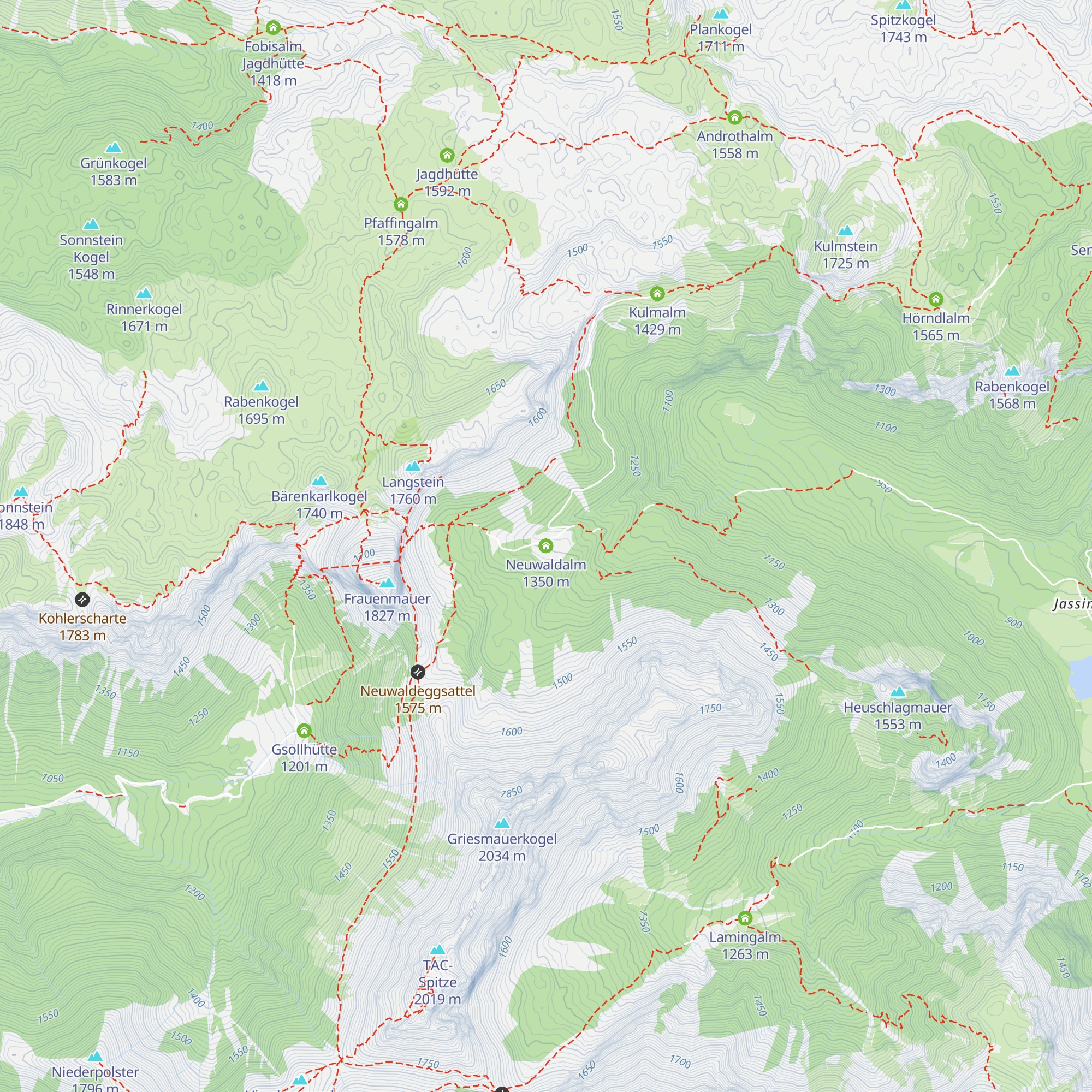 Neuwaldalm map
