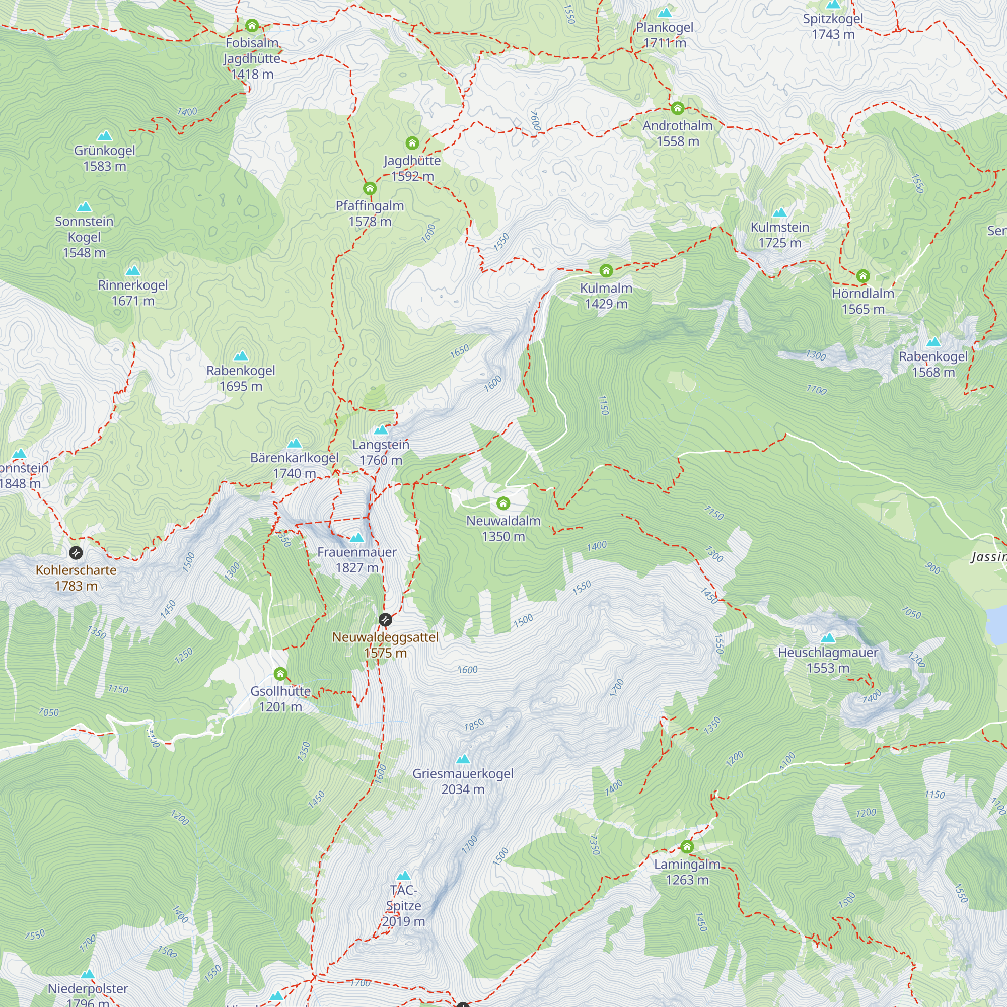 Neuwaldalm map